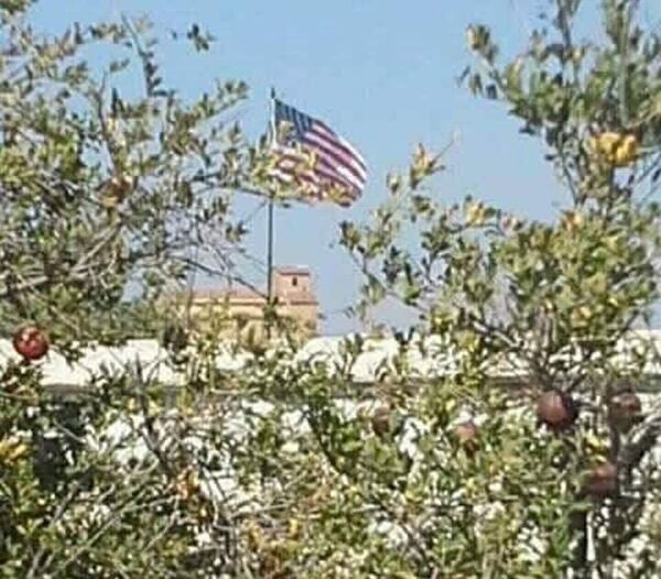 US flag in Tel Abyad US flag in Tel Abyad - Sputnik International