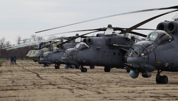 Mi-35M, Mi-8AMTSh helicopters. (File) - Sputnik International