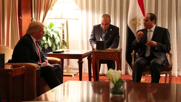 Republican presidential nominee Donald Trump holds a bilateral meeting with Egyptian President Abdel Fattah el-Sisi in Manhattan, New York, U.S., September 19, 2016. - Sputnik International
