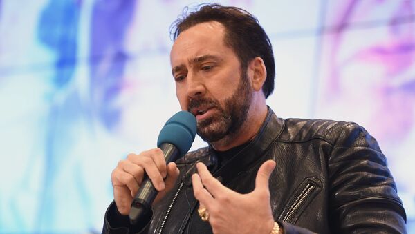 Moscow, Russia. US actor Nicholas Cage at a news conference on the movie USS Indianapolis: Men of Courage, due to be released soon, at the International Multimedia Press Center of the Rossiya Segodnya International Information Agency. - Sputnik International