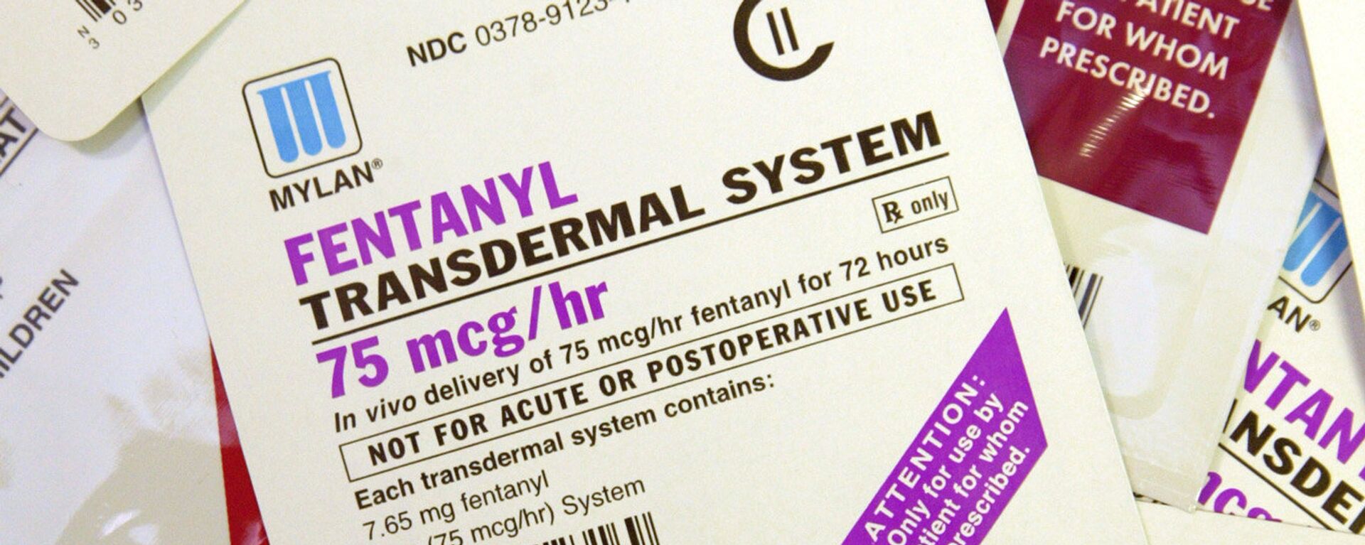 A collection of different brand and dosages of the Fentanyl patch, clearly marked wit warnings about non-precribed uses, Wednesday, April 26,2006 in St. Louis. - Sputnik International, 1920, 20.07.2022