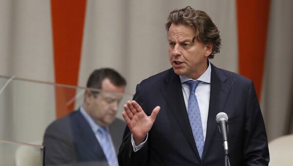 Foreign Minister Bert Koenders of the Netherlands speaks during a high-level meeting on addressing large movements of refugees and migrants at the United Nations General Assembly in Manhattan, New York, U.S., September 19, 2016 - Sputnik International