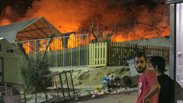 Fire At Moria Refugee Camp, Island of Lesbos - Sputnik International