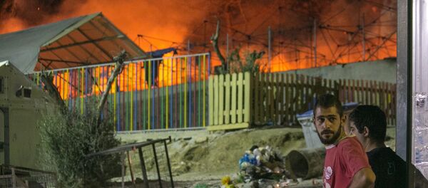 Fire At Moria Refugee Camp, Island of Lesbos Fire At Moria Refugee Camp, Island of Lesbos - Sputnik International