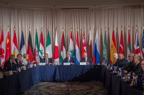 Russian Foreign Minister Sergei Lavrov (L) US Secretary of State John Kerry (C) and United Nations Special Envoy for Syria Staffan Mistura attend the International Syria Support Group meeting, September 22, 2016 in New York Russian Foreign Minister Sergei Lavrov (L) US Secretary of State John Kerry (C) and United Nations Special Envoy for Syria Staffan Mistura attend the International Syria Support Group meeting, September 22, 2016 in New York - Sputnik International