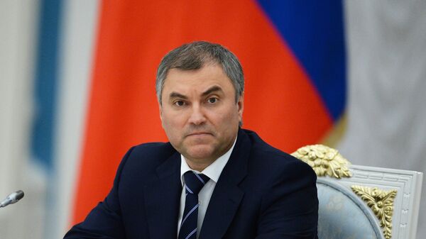 First Deputy Kremlin Chief of Staff Vyacheslav Volodin at Russian President Vladimir Putin's meeting with newly elected heads of Russia's regions at the Moscow Kremlin, September 17, 2014 - Sputnik International