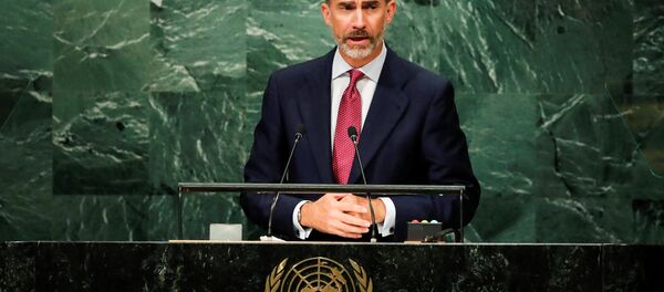 King Felipe VI of Spain addresses the United Nations General Assembly in the Manhattan borough of New York, U.S. September 20, 2016. King Felipe VI of Spain addresses the United Nations General Assembly in the Manhattan borough of New York, U.S. September 20, 2016. - Sputnik International
