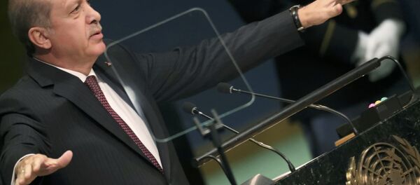 President Tayyip Erdogan of Turkey addresses the 71st United Nations General Assembly in Manhattan, New York, U.S. September 20, 2016 President Tayyip Erdogan of Turkey addresses the 71st United Nations General Assembly in Manhattan, New York, U.S. September 20, 2016 - Sputnik International