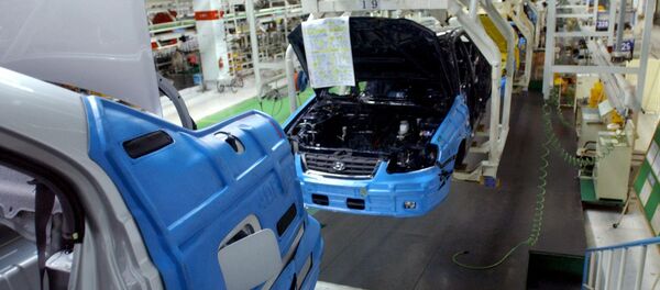 Partially assembled cars at Hyundai motor assembly line in Ulsan, south of Seoul. (File) Partially assembled cars at Hyundai motor assembly line in Ulsan, south of Seoul. (File) - Sputnik International