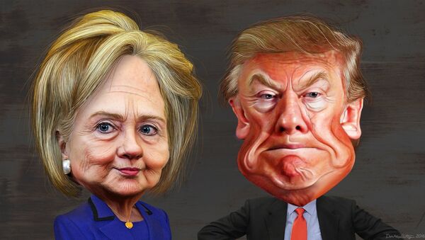 Clinton and Trump cartoon - Sputnik International