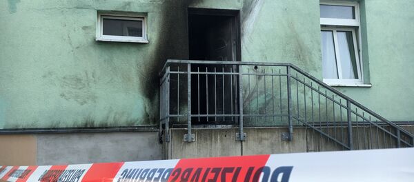 Picture shows a mosque in Dresden, Germany on September 27, 2016, one day after an improvised bomb destroyed the entrance Picture shows a mosque in Dresden, Germany on September 27, 2016, one day after an improvised bomb destroyed the entrance - Sputnik International