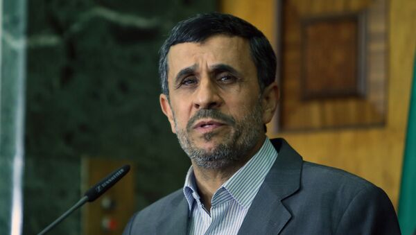 This file photo taken on July 18, 2013 shows Iran's then outgoing President Mahmoud Ahmadinejad speaking during a press conference at the presidential palace in Baghdad. - Sputnik International