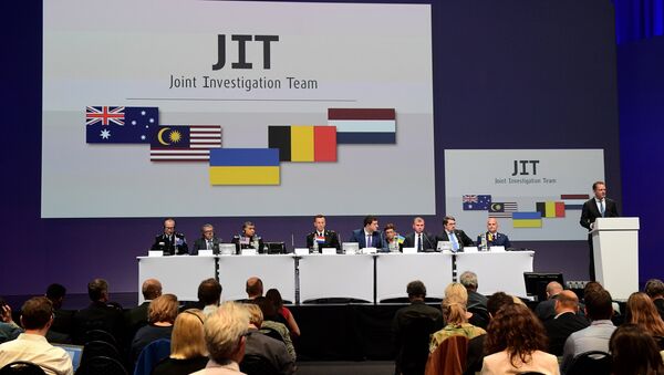 Members of a joint investigation team present the preliminary results of the criminal investigation into the downing of Malaysia Airlines flight MH17 , in Nieuwegein - Sputnik International