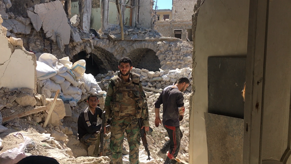 Syrian Army servicemen in Aleppo. - Sputnik International