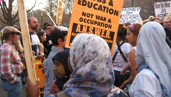 ANSWER anti-war protest in Washington, DC, on March 22, 2003 - Sputnik International