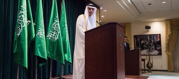 Saudi Foreign Minister Adel al-Jubeir holds a press conference in Washington, DC, on July 15, 2016, following the release of 28 pages of a 9/11 Congressional report. The US probed links between the government of Saudi Arabia and the 9/11 attacks, finding multiple suspicions but no proven ties, documents declassified on July 15, 2016 showed. - Sputnik International