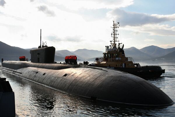 Russian Project 955 strategic nuclear submarine Vladimir Monomakh arrives at its permanent base in Vilyuchinsk, Kamchatka. file photo Russian Project 955 strategic nuclear submarine Vladimir Monomakh arrives at its permanent base in Vilyuchinsk, Kamchatka. file photo - Sputnik International