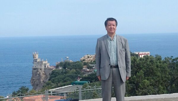 Mitsuhiro Kimura, leader of the Issuikai far-right political party, in Crimea. - Sputnik International