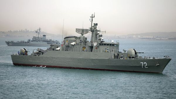  Iranian warship Alborz, foreground, prepares before leaving Iran's waters (File) - Sputnik International