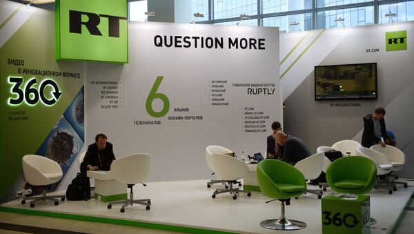 The Russia Today TV channel stand at the Eastern Economic Forum - Sputnik International