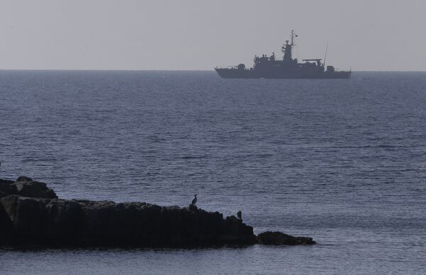 A Greek Navy warship patrols near the eastern Greek Island of Agathonisi and the nearby Turkish shores, on the Aegean Sea (File) A Greek Navy warship patrols near the eastern Greek Island of Agathonisi and the nearby Turkish shores, on the Aegean Sea (File) - Sputnik International