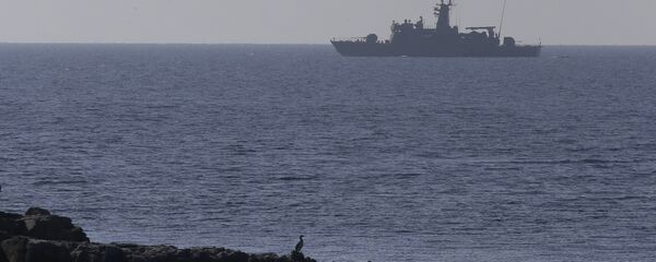 A Greek Navy warship patrols near the eastern Greek Island of Agathonisi and the nearby Turkish shores, on the Aegean Sea (File) - Sputnik International