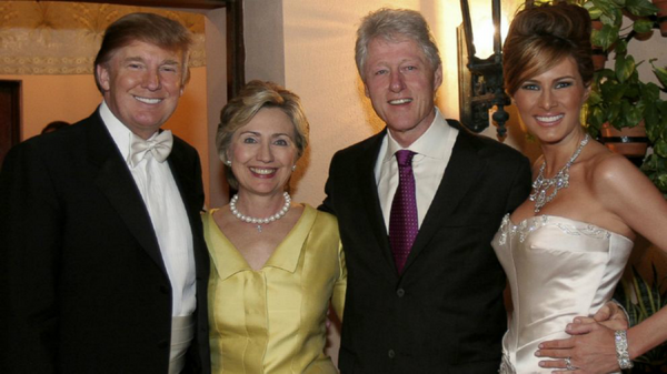 Bill and Hillary Clinton at Donald and Melania Trump's wedding - Sputnik International