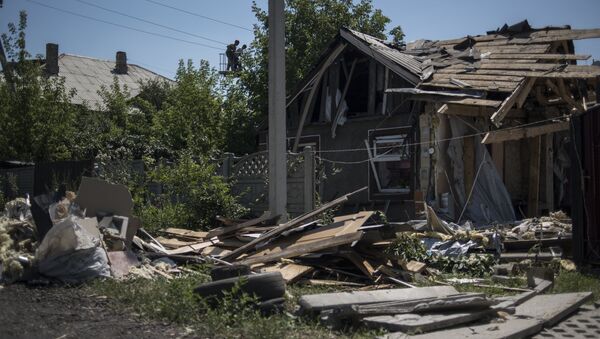A house destroyed by a night artillery attack in the Petrovsky District, Donetsk Region. (File) - Sputnik International