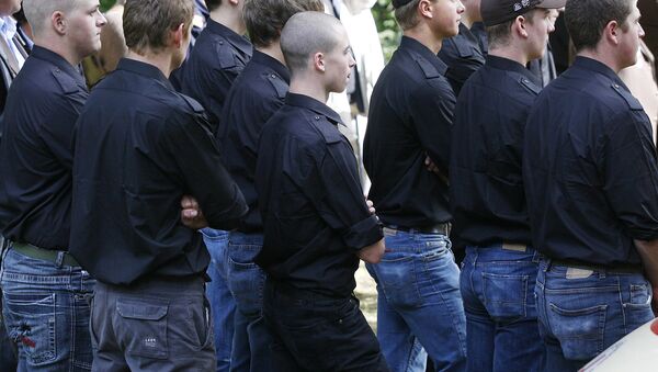 A group of young neo-Nazis attend a celebration at the Ulrichsberg (Mount Ulrich) on September 21, 2008 in Karnburg, some 300 kms south of Vienna. - Sputnik International