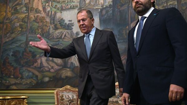 Russian foreign minister, Sergei Lavrov, and Saad Hariri, leader of Al-Mustaqbal – Future Movement, a political party in Lebanon - Sputnik International