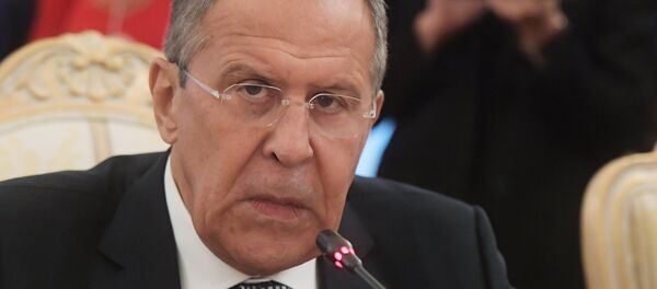 Russian Foreign Minister Sergei Lavrov in Moscow at a meeting with French Foreign Affairs and International Development Minister Jean-Marc Ayrault. Russian Foreign Minister Sergei Lavrov in Moscow at a meeting with French Foreign Affairs and International Development Minister Jean-Marc Ayrault. - Sputnik International