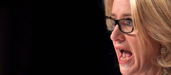 British Home Secretary Amber Rudd delivers her keynote address at the annual Conservative Party Conference in Birmingham, Britain, October 4, 2016. British Home Secretary Amber Rudd delivers her keynote address at the annual Conservative Party Conference in Birmingham, Britain, October 4, 2016. - Sputnik International