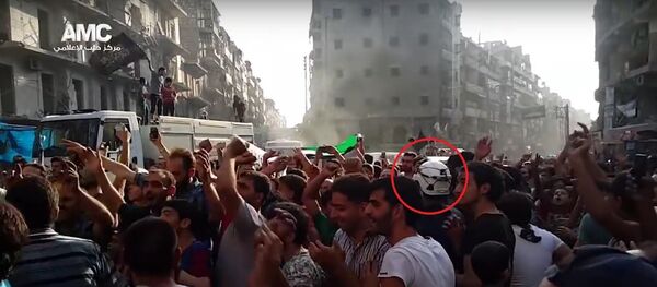 White Helmets mixed in with al-Nusra and Free Syrian Army terrorists and militants White Helmets mixed in with al-Nusra and Free Syrian Army terrorists and militants - Sputnik International