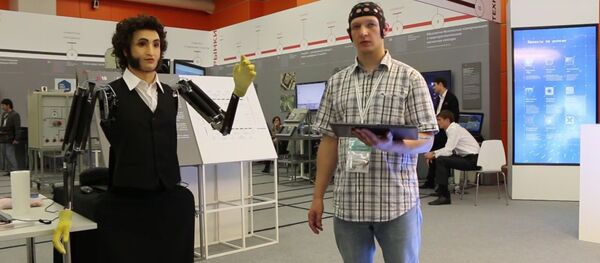 Neurobotics engineer demonstrates neuro-controlled robot Pushkin Neurobotics engineer demonstrates neuro-controlled robot Pushkin - Sputnik International