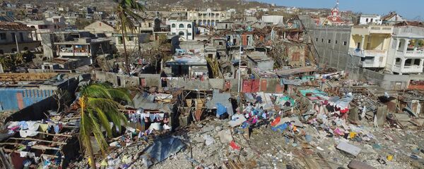 Aerial view of damages in small village of Casanette near Baumond, Haiti on October 8, 2016 after Hurricane Matthew passed the area. - Sputnik International