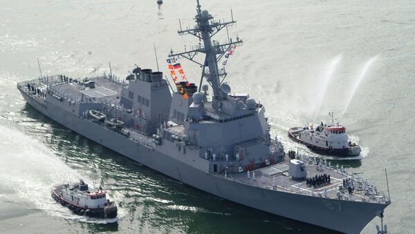 The USS Mason (DDG 87), a guided missile destroyer, arrives at Port Canaveral, Florida, April 4, 2003 - Sputnik International