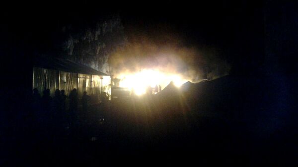 Fire breaks out at the refugee camp on the island of Chios, Greece Fire breaks out at the refugee camp on the island of Chios, Greece - Sputnik International