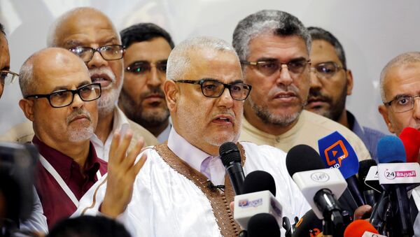 Abdelilah Benkirane, secretary-general of Morocco's Islamist Justice and Development Party (PJD) speaks during a new conference at the party's headquarters in Rabat, Morocco early October 8, 2016. - Sputnik International