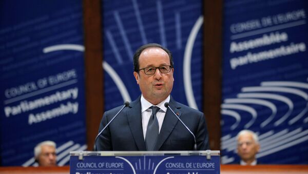French President Francois Hollande addresses the Parliamentary Assembly of the Council of Europe in Strasbourg, France, October 11, 2016. - Sputnik International