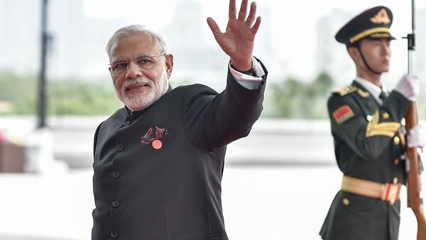 Prime Minister Narendra Modi of India arrives at the Hangzhou Exhibition Center to participate to G20 Summit, in Hangzhou, Zhejiang province, China, September 4, 2016. - Sputnik International