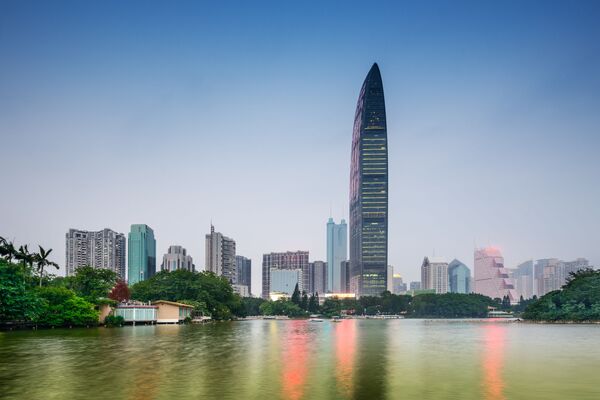 The KK100, also known as Kingkey 100 and Kingkey Finance Tower, is a supertall skyscraper in Shenzhen, China. The building rises 441.8 meters. - Sputnik International
