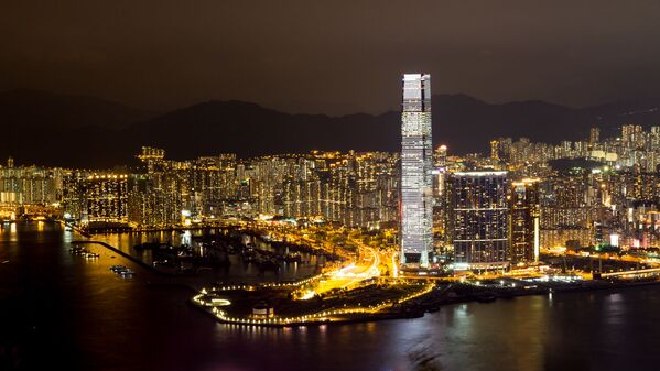 The ICC (International Commerce Centre), the fourth tallest building in the world, situated in Hong Kong. It rises 484 meters. - Sputnik International