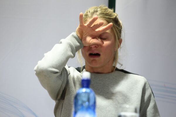 Norwegian three-time Olympic cross-country skiing medalist Therese Johaug attends a press conference in Oslo on October 13, 2016. Norwegian three-time Olympic cross-country skiing medalist Therese Johaug attends a press conference in Oslo on October 13, 2016. - Sputnik International
