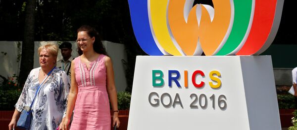 People walk out of one of the venues of BRICS (Brazil, Russia, India, China and South Africa) Summit, in Benaulim, in the western state of Goa, India, October 14, 2016. People walk out of one of the venues of BRICS (Brazil, Russia, India, China and South Africa) Summit, in Benaulim, in the western state of Goa, India, October 14, 2016. - Sputnik International