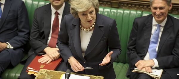 Theresa May speaking in the UK's parliament. File photo. - Sputnik International