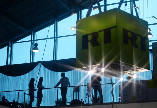 The cube with the logo of Russia Today The cube with the logo of Russia Today - Sputnik International