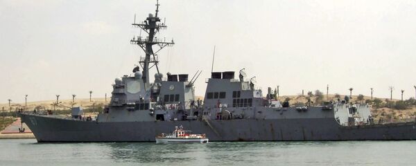 U.S. destroyer USS Mason sails in the Suez canal in Ismailia, Egypt. U.S. destroyer USS Mason sails in the Suez canal in Ismailia, Egypt. - Sputnik International
