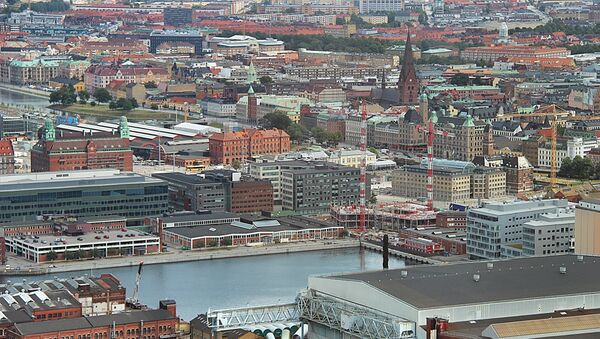 The view over Malmö and Västra hamnen from Turning Torsos 54 floor. - Sputnik International