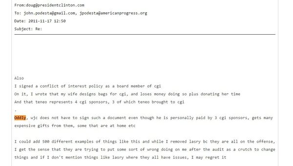 One of the 'Podesta Emails' released by Wikileaks One of the 'Podesta Emails' released by Wikileaks - Sputnik International