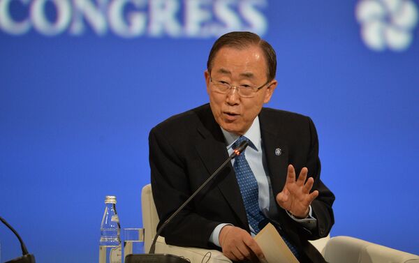 U.N. Secretary-General Ban Ki-moon speaks at the opening ceremony of the 20th St. Petersburg International Economic Forum. (File) - Sputnik International